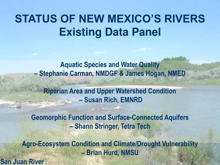 status of new mexico s rivers existing data panel