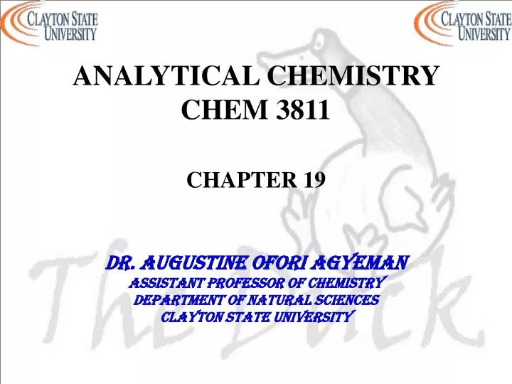 analytical chemistry chem 3811 chapter 19