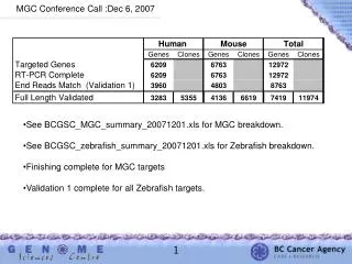 MGC Conference Call :Dec 6, 2007