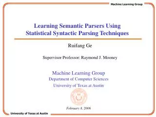 Learning Semantic Parsers Using Statistical Syntactic Parsing Techniques