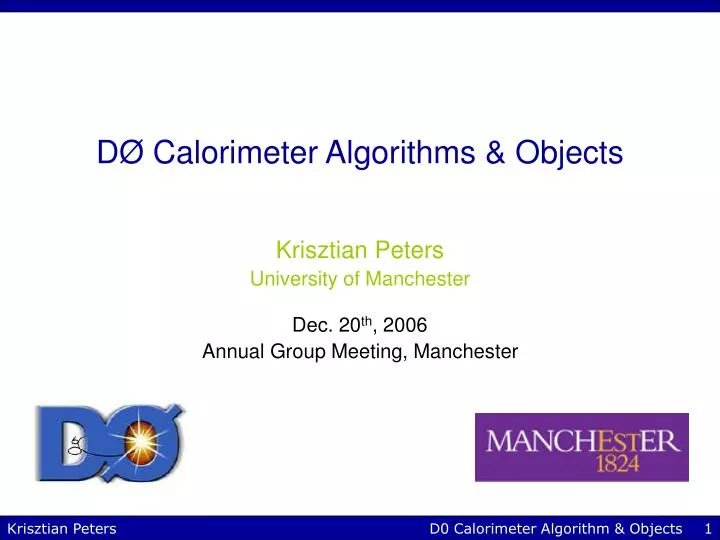 d calorimeter algorithms objects