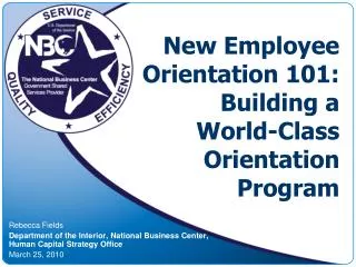 New Employee Orientation 101: Building a World-Class Orientation Program