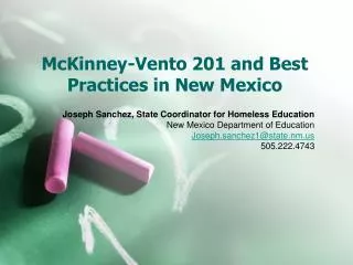 McKinney-Vento 201 and Best Practices in New Mexico