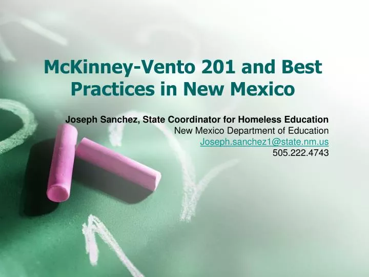 mckinney vento 201 and best practices in new mexico