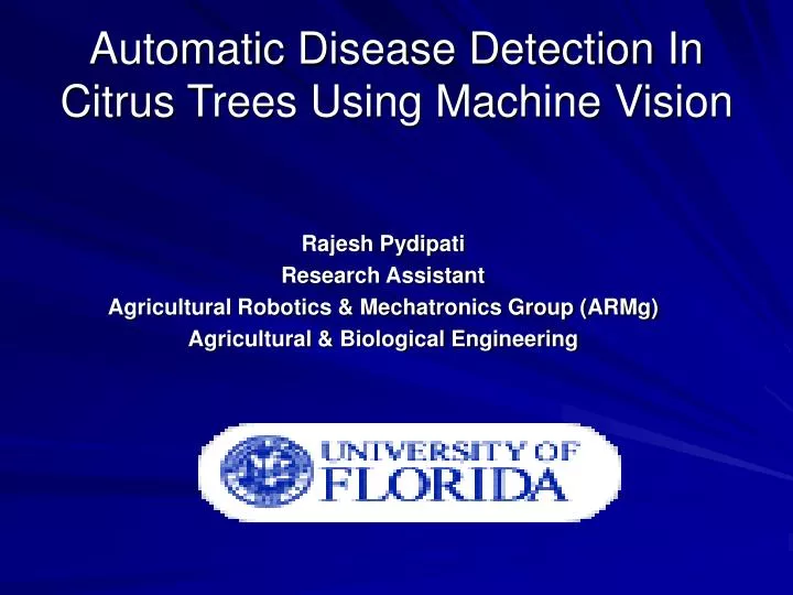 automatic disease detection in citrus trees using machine vision