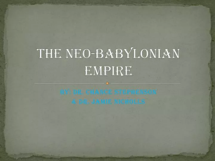 the neo babylonian empire