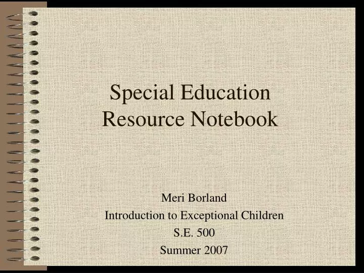 special education resource notebook