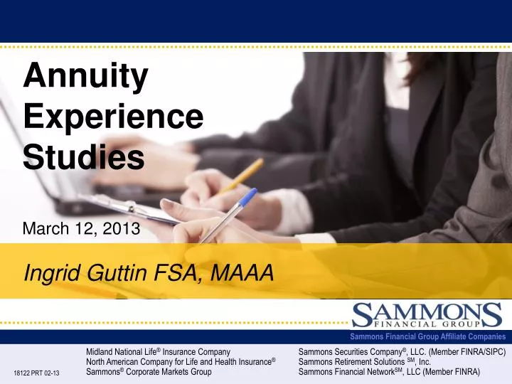 annuity experience studies march 12 2013 ingrid guttin fsa maaa