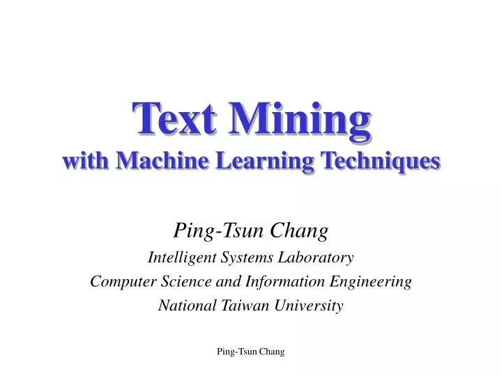 text mining with machine learning techniques