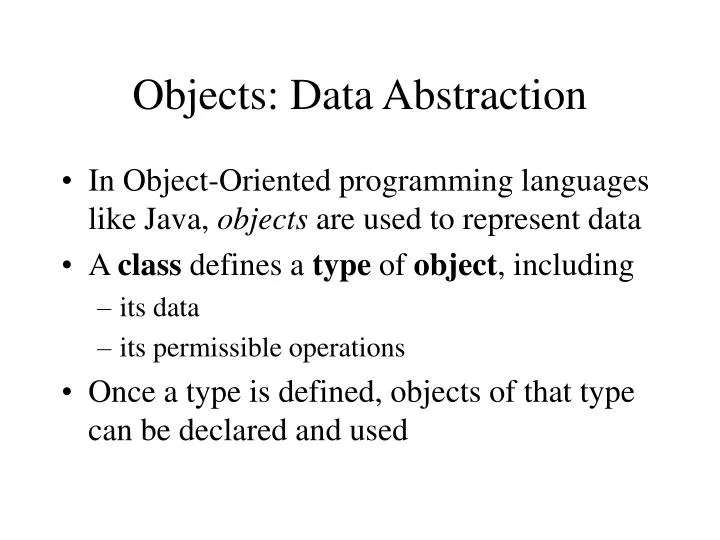 objects data abstraction