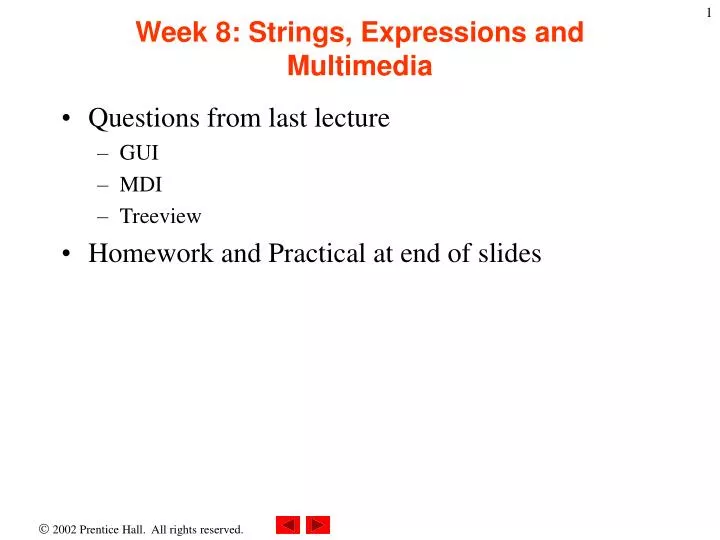 week 8 strings expressions and multimedia