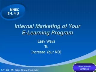 Internal Marketing of Your E-Learning Program