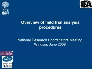 Overview of field trial analysis procedures