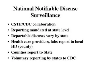 National Notifiable Disease Surveillance