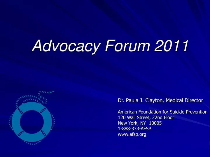 advocacy forum 2011