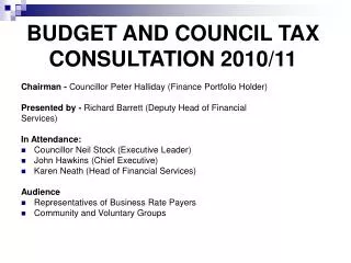 budget and council tax consultation 2010 11