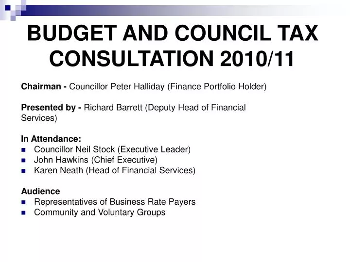 budget and council tax consultation 2010 11