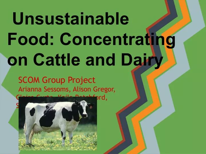 unsustainable food concentrating on cattle and dairy