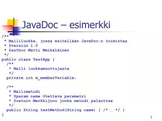 javadoc esimerkki