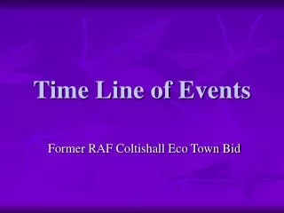 Time Line of Events