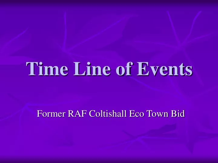 time line of events