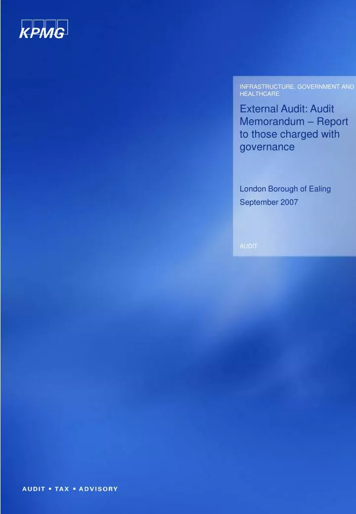 external audit audit memorandum report to those charged with governance