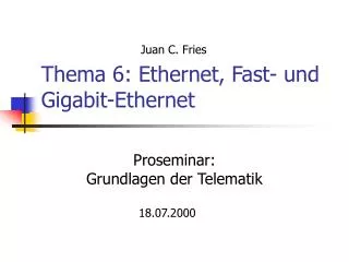 thema 6 ethernet fast und gigabit ethernet