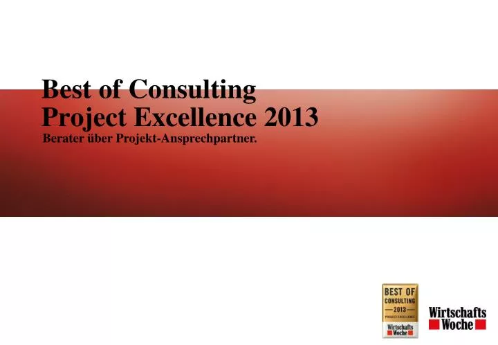 best of consulting project excellence 2013