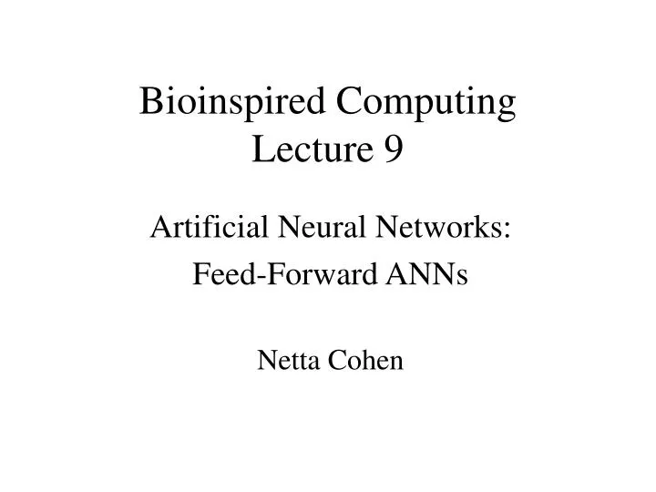bioinspired computing lecture 9