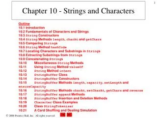 Chapter 10 - Strings and Characters