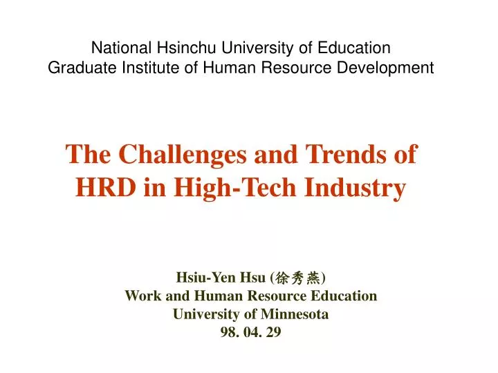 hsiu yen hsu work and human resource education university of minnesota 98 04 29