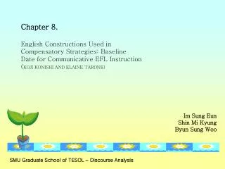 Chapter 8. English Constructions Used in Compensatory Strategies: Baseline