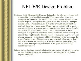 NFL E/R Design Problem