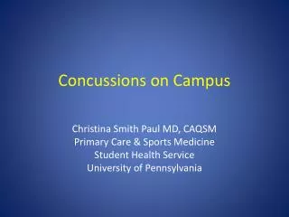 Concussions on Campus