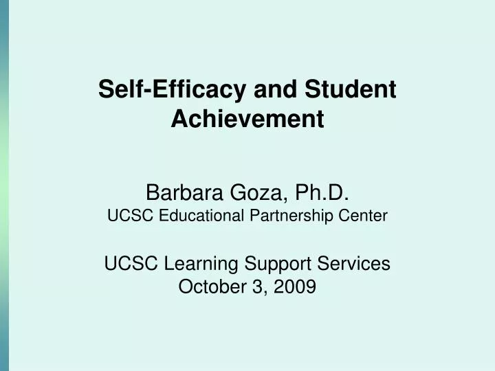 self efficacy and student achievement