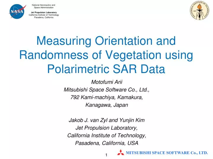 measuring orientation and randomness of vegetation using polarimetric sar data