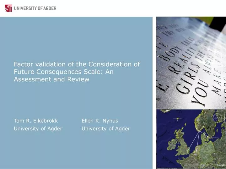 factor validation of the consideration of future consequences scale an assessment and review