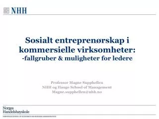 sosialt entrepren rskap i kommersielle virksomheter fallgruber muligheter for ledere