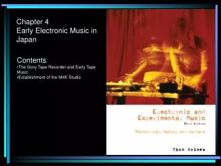 Chapter 4 Early Electronic Music in Japan