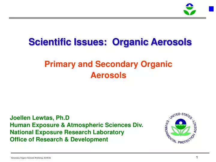 scientific issues organic aerosols