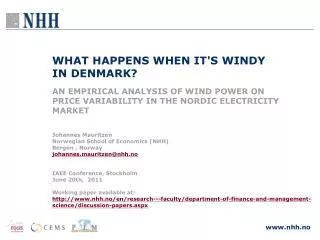 WHAT HAPPENS WHEN IT'S WINDY IN DENMARK?