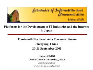 Platforms for the Development of IT Industries and the Internet in Japan