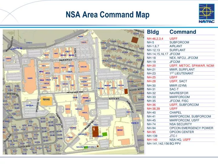 nsa area command map