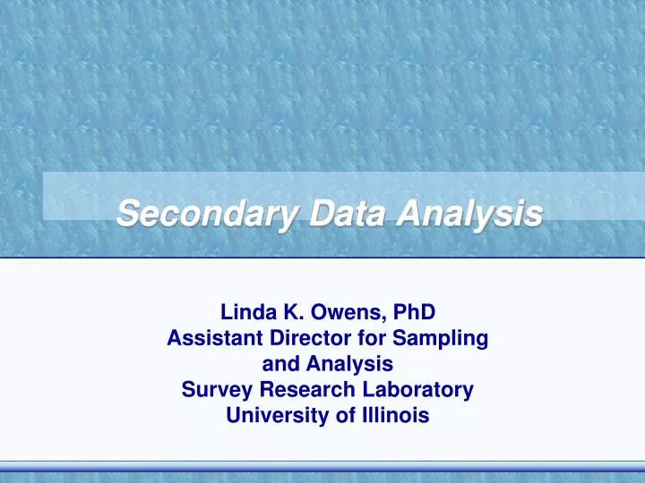 secondary data analysis