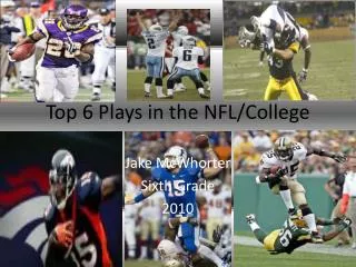 Top 6 Plays in the NFL/College