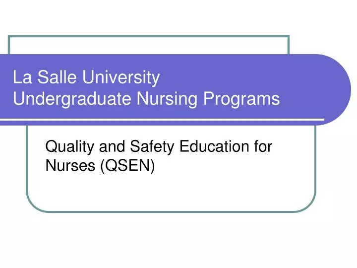 la salle university undergraduate nursing programs