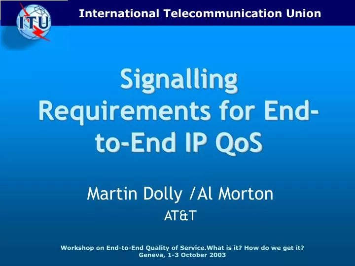 signalling requirements for end to end ip qos