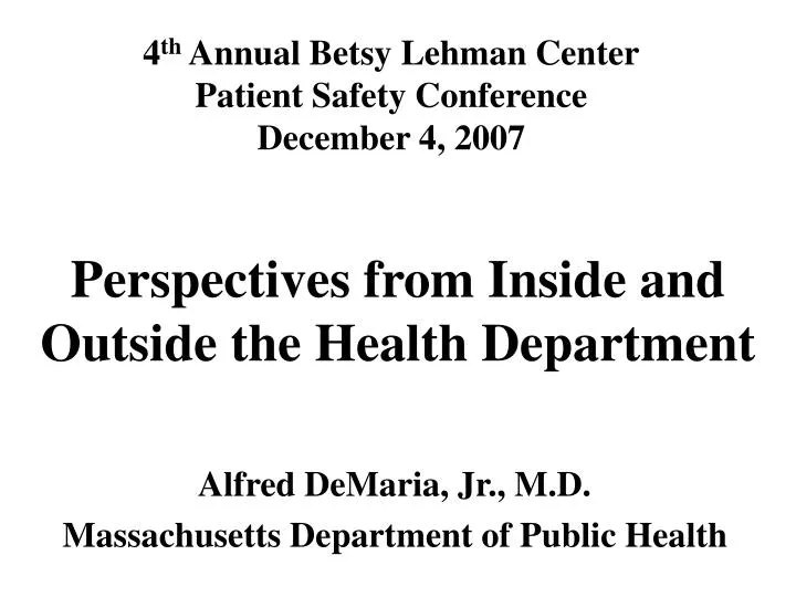 perspectives from inside and outside the health department