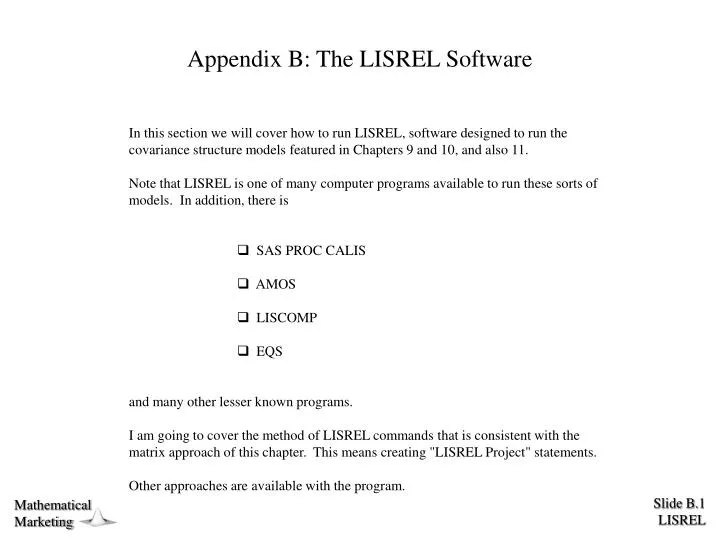 appendix b the lisrel software