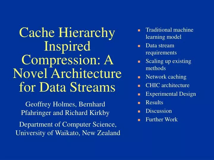 cache hierarchy inspired compression a novel architecture for data streams